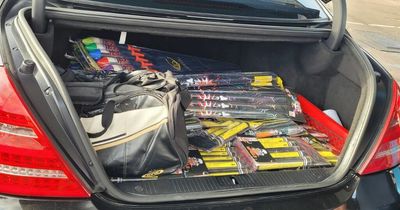 Fireworks seized from boot of a car in Newcastle in suspected illegal sale