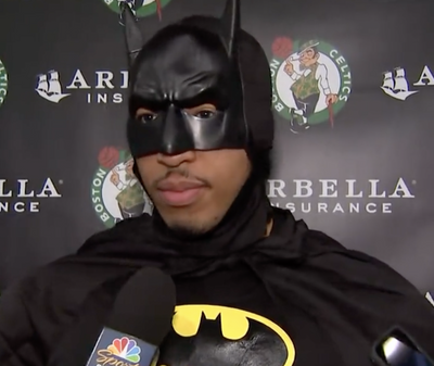 Grant Williams stayed in character in Batman costume after Celtics game, and Jayson Tatum was unamused