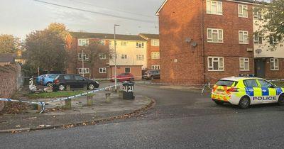 Police shout 'get back inside' after car park stabbing outside block of flats