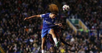 Manchester United loan watch as Hannibal Mejbri and Ethan Laird clash during Birmingham vs QPR