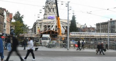 Christmas tree goes up in Nottingham's Old Market Square as Winter Wonderland takes shape