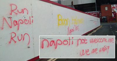 Anti-Napoli graffiti sprayed outside Anfield ahead of Liverpool Champions League clash