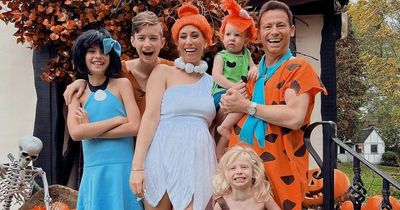Stacey Solomon delights fans with hilarious Flintstones family Halloween transformation