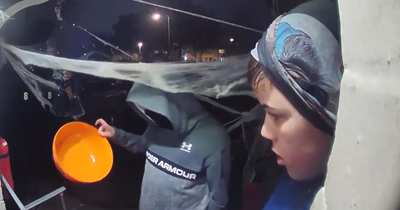 Doorbell footage shows young boys making heart-warming Halloween gesture