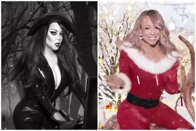 Mariah Carey transforms from witch to Santa to welcome the Christmas season