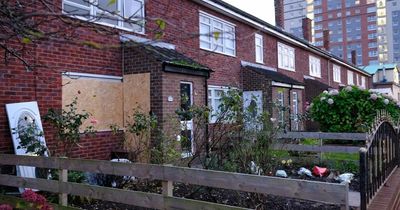 Flowers left at scene after woman killed in Sunderland house fire while man taken to hospital