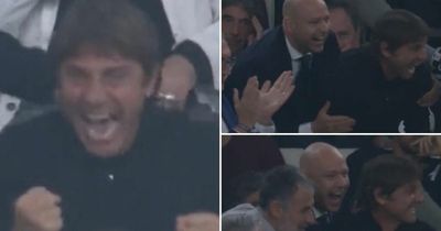 Antonio Conte deliriously celebrated Tottenham's Champions League winner among Marseille fans