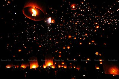 Safety restrictions on lantern flying during Yi Peng festival