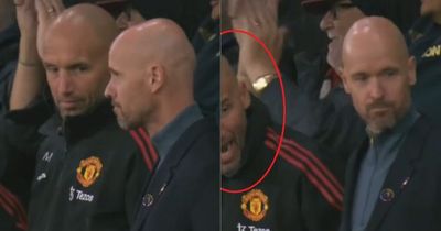 Manchester United fans spot Mitchell van der Gaag's reaction to Benni McCarthy in dugout