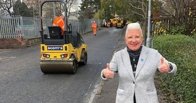 Councillors delight as Lanarkshire road riddled with potholes is finally resurfaced