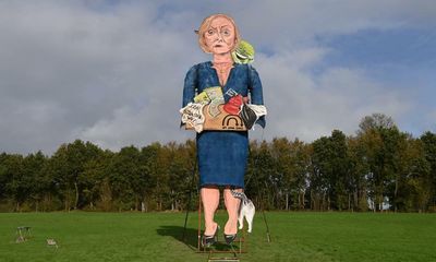 Effigy of Liz Truss with lettuce to be burned at Edenbridge bonfire night