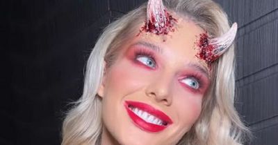 Helen Flanagan looked devilish as she gave fans an insight into her 'mummy's night off'