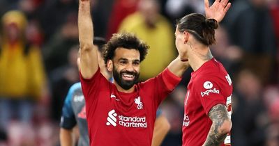 Mohamed Salah and Steven Gerrard react as Liverpool star equals Champions League record