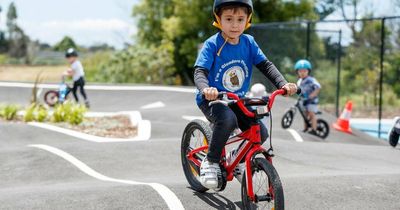 Climbing wall, bike track, wall ball at new-look playground