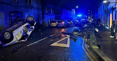 Emergency services race to Scottish town as car flipped in horror crash