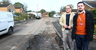 Nightmare for Burton Joyce neighbours as 'massive' hole in road left by flooding