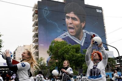 A giant Maradona emerges in Argentina, days before World Cup