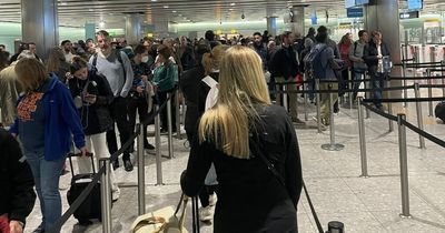 Woman collapses in Heathrow chaos after ALL passport e-gates go down causing huge queues