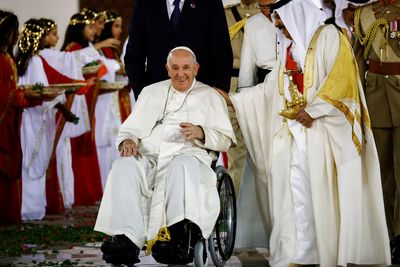 Pope Francis arrives in Bahrain on first trip to the Gulf nation