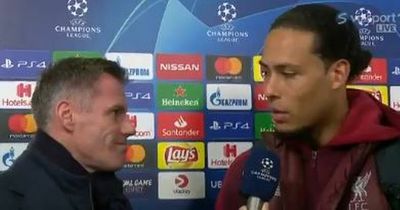 Virgil van Dijk's frosty response when asked to join Jamie Carragher on Monday Night Football