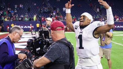 Watch: Jalen Hurts Gets 'M-V-P' Chants in Houston After Eagles Move to 8-0