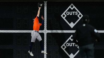 Watch: Astros Outfielder Makes Incredible Catch at Wall in 9th Inning of Game 5