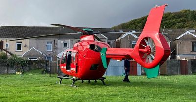 Air ambulance lands at medical emergency in Briton Ferry, Neath