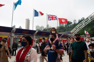 Revellers return to Hong Kong sevens for first time since pandemic
