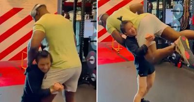 UFC star Zhang Weili stuns 293lb Francis Ngannou by lifting him off the floor
