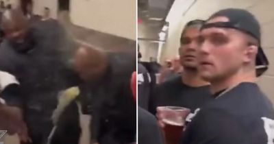 Footage of backstage row at Jake Paul fight shows bodyguard get soaked with beer