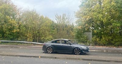 Upton bypass blocked by burnt out car 'deliberately' torched by thieves