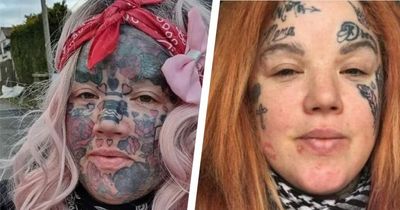 Mum who 'can't get job because of tattoos' shares throwback photo before her face was covered in ink