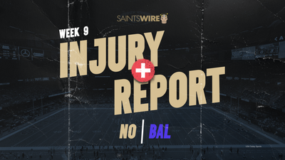 Few changes to Week 9’s updated Saints injury report vs. Ravens