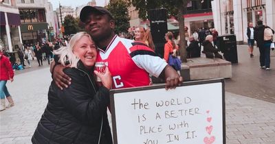 Tiktok star giving out ‘free hugs’ in Liverpool city centre