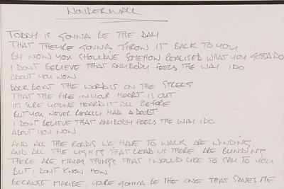 Noel Gallagher’s handwritten lyrics for Wonderwall fetch £46,875 at auction