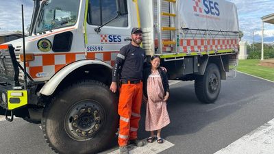 Woman rescued during heavy flooding in Forbes rushed to hospital for safe delivery of baby son