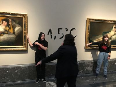 Activists glue themselves to Goya paintings in Spanish climate protest