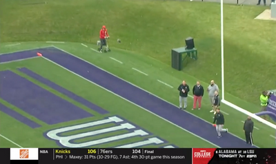 The wind gusts at the Ohio State-Northwestern game just stopped the ball from moving forward in mid-air