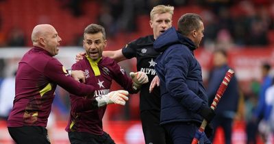 Nottingham Forest and Brentford staff clash before Premier League match