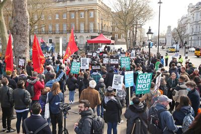 Thousands join austerity demonstration and call for general election