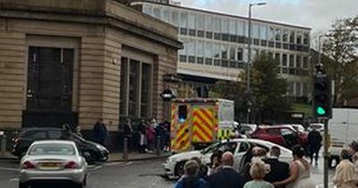 Three-car crash outside wedding in Hamilton as driver taken to hospital