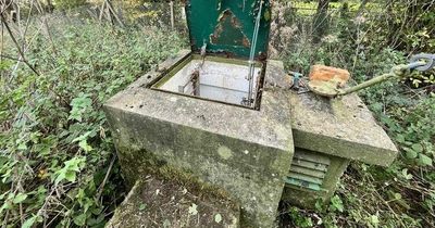 Cold War-era nuclear bunker with body bags and gas masks in UK countryside on sale £25k