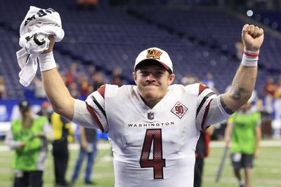 Commanders use Taylor Heinicke’s image at FedEx Field in ads for 2023 season tickets