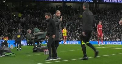 What angry Tottenham boss Antonio Conte did to Liverpool coach to get yellow card