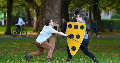 Medieval knights surprise walkers in Sefton Park