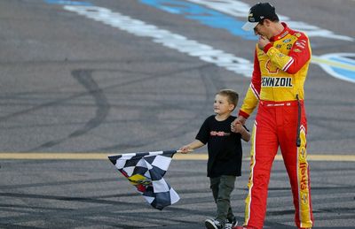 Joey Logano and his 4-year-old son celebrated his NASCAR championship with a special race-car ride