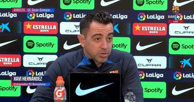 Xavi reacts to Barcelona drawing Manchester United