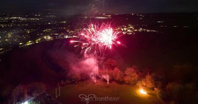 Stunning drone footage showcases Ayrshire fireworks display from the sky