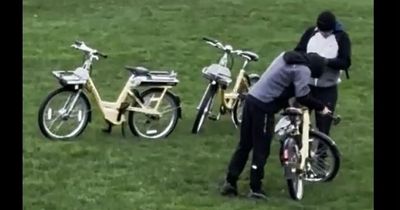 Man caught on camera 'knocking GPS tracker off Manchester Bee Bike with hammer'