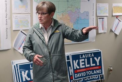 Democratic Gov. Kelly seeks 2nd term in GOP-leaning Kansas
